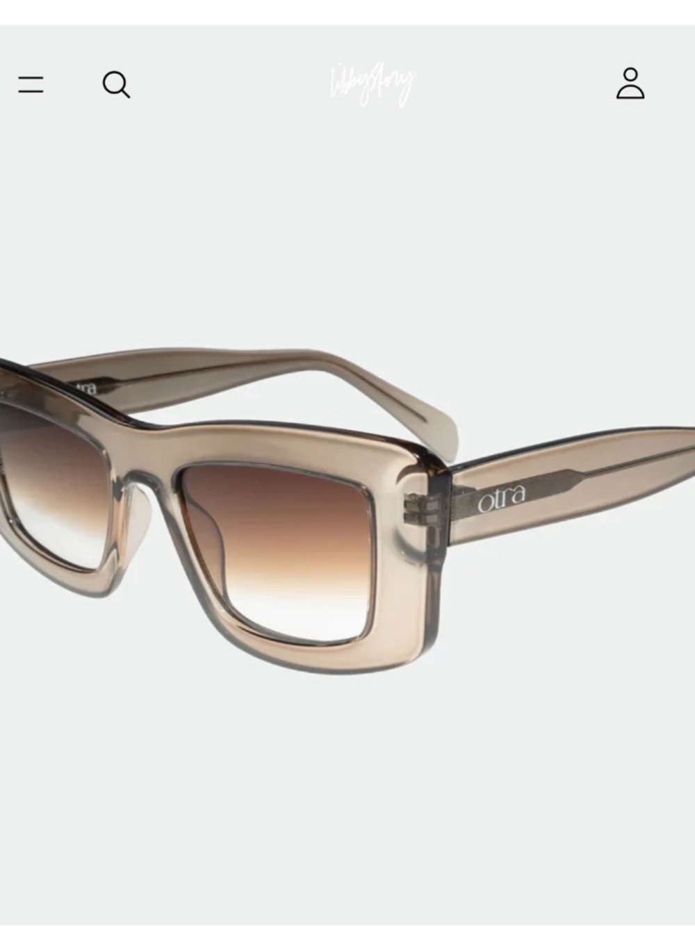 Otra Marsha Rectangular Sunglasses in Taupe with Brown Gradient Lenses